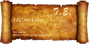 Tóth Ella névjegykártya
